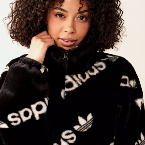 Adidas Faux Fur Jacket, Medium, Like New - Picture 5 of 8